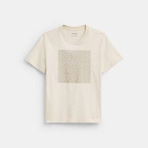 Metallic Signature Square T Shirt In Organic Cotton